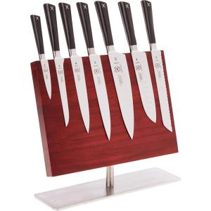 Mercer Culinary Züm 6-Piece Forged Block Set, Beech Wood and Glass(Magnetic Board Stand  14 1/8 in x 10 1/4)