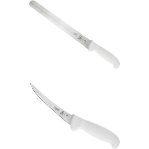 Mercer Culinary Ultimate White 11-Inch Slicer Wavy Edge and 6-Inch Curved Boning Knife