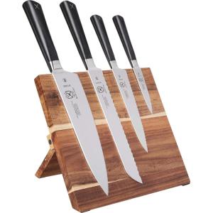 Mercer Culinary Züm 5-Piece Magnetic Board Forged Knife Set, Rubberwood(Acacia)