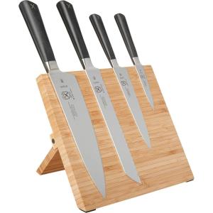 Mercer Culinary Züm 5-Piece Magnetic Board Forged Knife Set, Rubberwood(Bamboo)