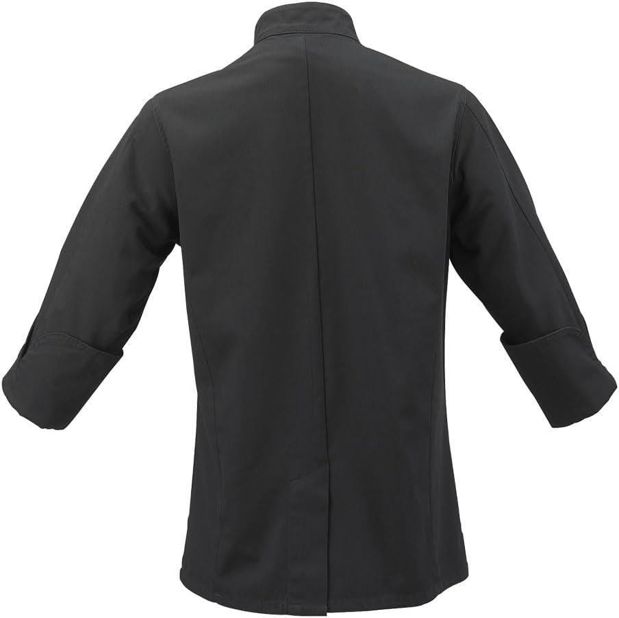 image:imageMercer Culinary M61040WH1X Genesis Womens Jacket with Cloth Knot Buttons XLarge WhiteBlack