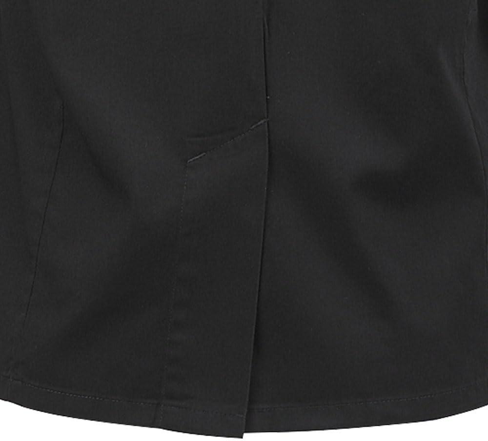 image:imageMercer Culinary M61040WH1X Genesis Womens Jacket with Cloth Knot Buttons XLarge WhiteBlack