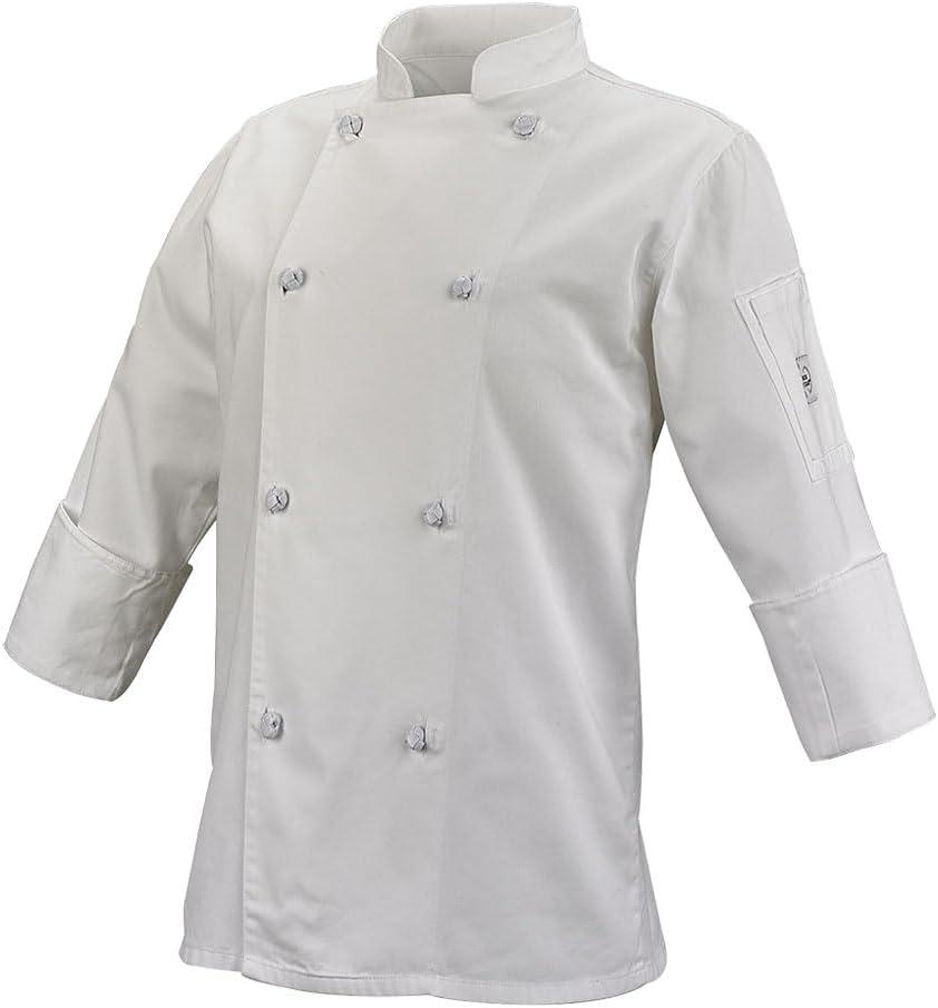 image:imageMercer Culinary M61040WH1X Genesis Womens Jacket with Cloth Knot Buttons XLarge WhiteWhite