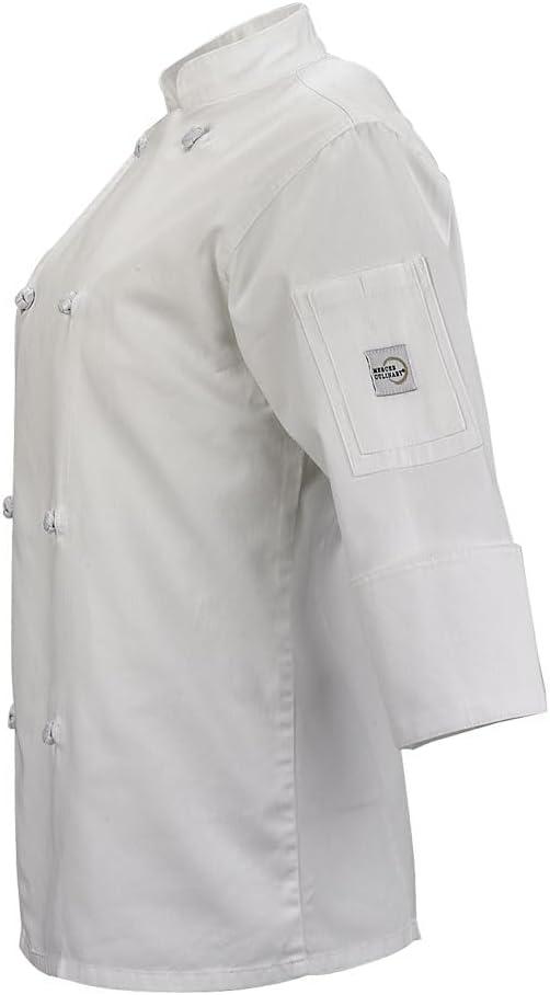 image:imageMercer Culinary M61040WH1X Genesis Womens Jacket with Cloth Knot Buttons XLarge WhiteWhite