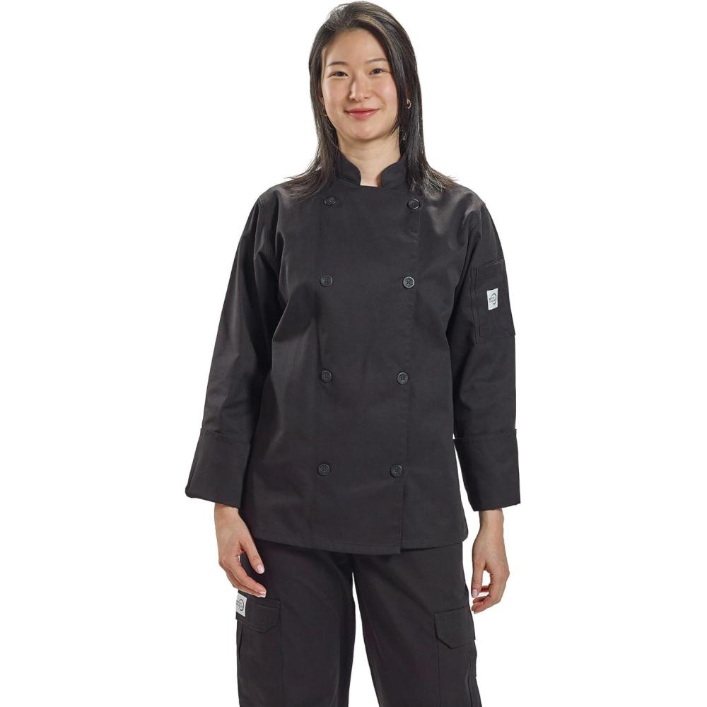 image:imageMercer Culinary Genesis Womens Chef Jack with Traditional Buttons White LargeBlack
