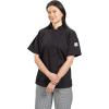 Mercer Culinary M60023WH3X Millennia Women’s Short Sleeve Cook Jacket with Traditional Buttons, 3X-Large, White(Black)