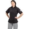 Mercer Culinary M60023WH3X Millennia Women’s Short Sleeve Cook Jacket with Traditional Buttons, 3X-Large, White(Black)