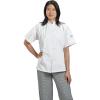 Mercer Culinary M60023WH3X Millennia Women’s Short Sleeve Cook Jacket with Traditional Buttons, 3X-Large, White(White)