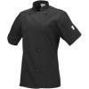 Mercer Culinary M61042BK1X Genesis Women’s Short Sleeve Chef Jacket with Cloth Knot Buttons, X-Large, Black(Black)