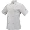 Mercer Culinary M61042BK1X Genesis Women’s Short Sleeve Chef Jacket with Cloth Knot Buttons, X-Large, Black(White)