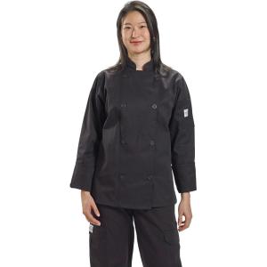 Mercer Culinary Genesis Women’s Chef Jack with Traditional Buttons, White, Large(Black)