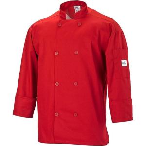 Mercer Culinary Millennia Air Men’s Cook Jacket with Full Mesh Back, Black, 2X-Large(Red)