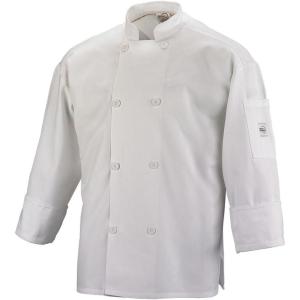 Mercer Culinary Millennia Air Men’s Cook Jacket with Full Mesh Back, Black, 2X-Large(White)