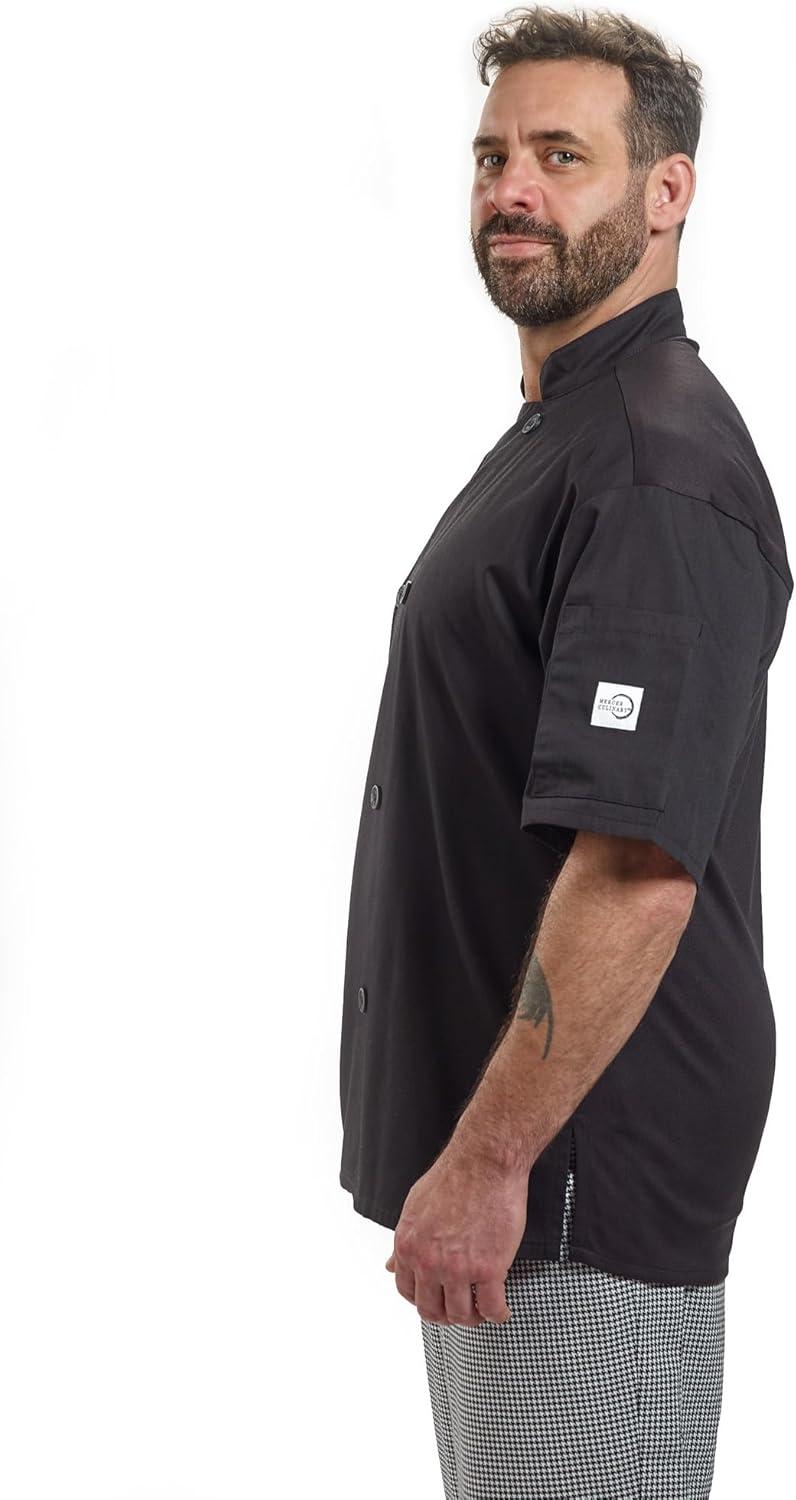 image:imageMercer Culinary Millennia Air Short Sleeve Mens Cook Jack with Full Mesh Back Large BlackBlack