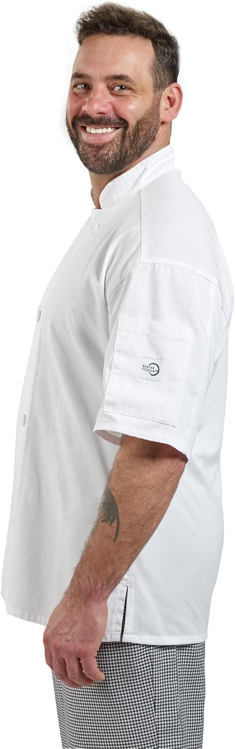image:imageMercer Culinary Millennia Air Short Sleeve Mens Cook Jack with Full Mesh Back Large BlackWhite
