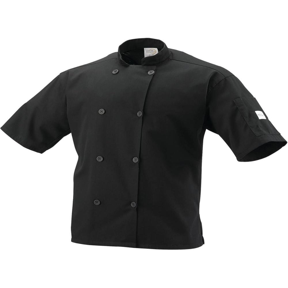 image:imageMercer Culinary Millennia Air Short Sleeve Mens Cook Jack with Full Mesh Back Large BlackBlack