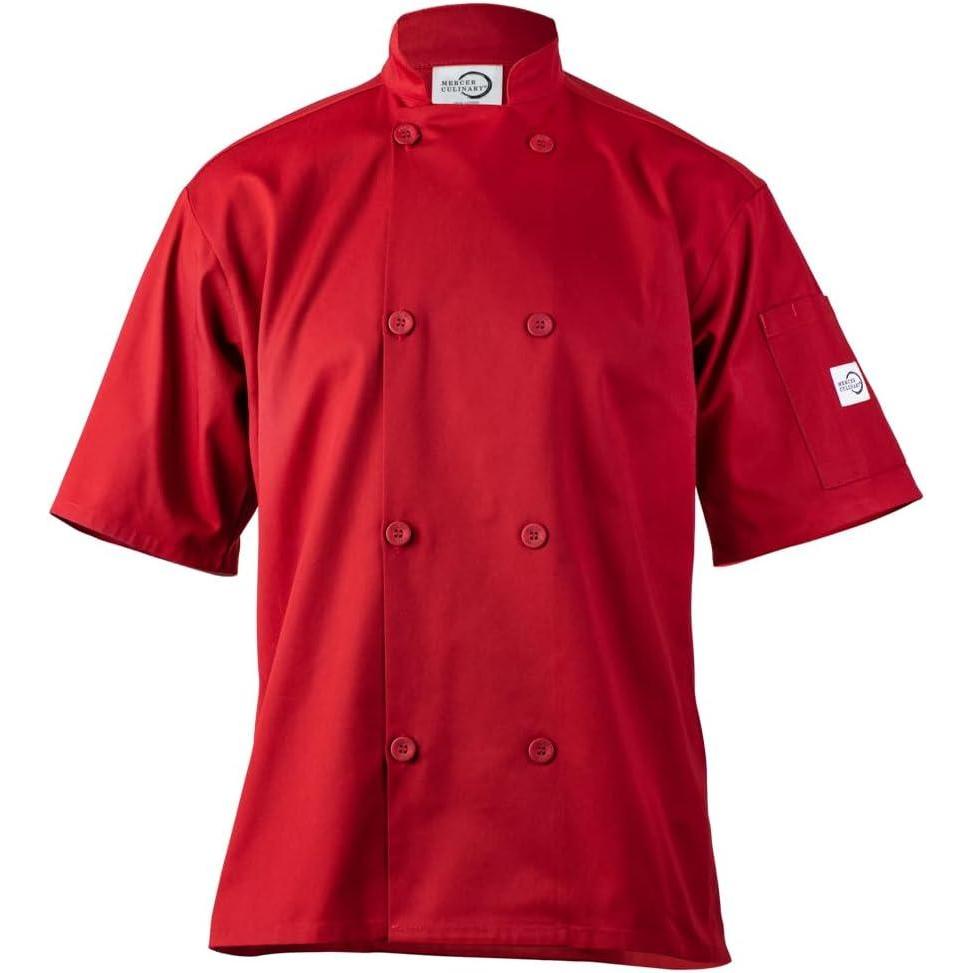 image:imageMercer Culinary Millennia Air Short Sleeve Mens Cook Jack with Full Mesh Back Large BlackRed
