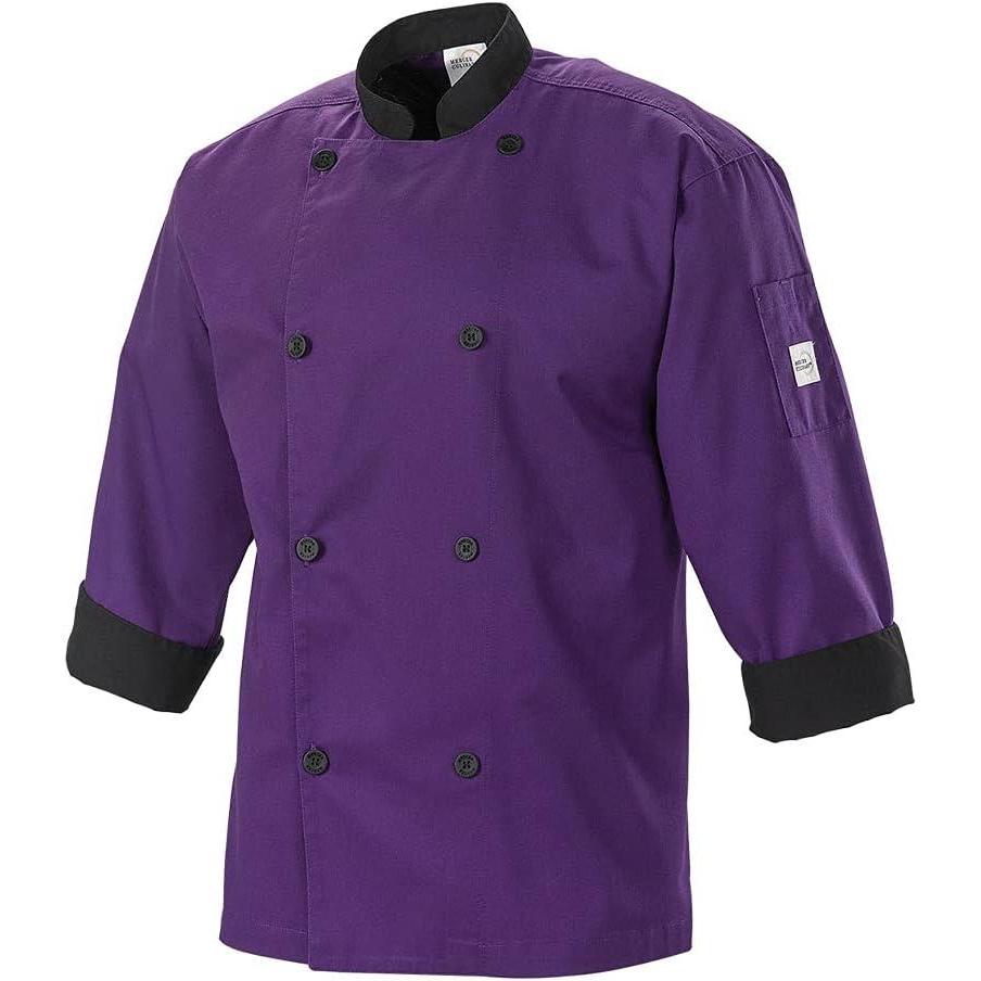 image:imageMercer Culinary Millennia Mens 34 Sleeve Cook Jacket XLarge RedPurple