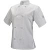 Mercer Culinary M60024WH2X Millennia Women’s Short Sleeve Cook Jacket with Cloth Knot Buttons, XX-Large, White(White)
