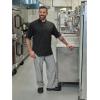 Mercer Culinary Millennia Air Short Sleeve Men’s Cook Jack with Full Mesh Back, Large, Black(Black)