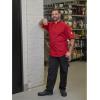 Mercer Culinary Millennia Air Short Sleeve Men’s Cook Jack with Full Mesh Back, Large, Black(Red)