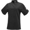 Mercer Culinary M60024WH2X Millennia Women’s Short Sleeve Cook Jacket with Cloth Knot Buttons, XX-Large, White(Black)