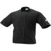 Mercer Culinary Millennia Air Short Sleeve Men’s Cook Jack with Full Mesh Back, Large, Black(Black)