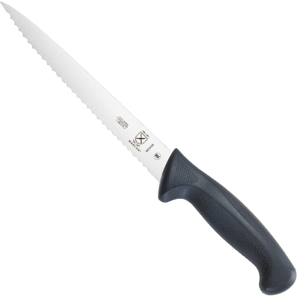 image:imageMercer Culinary M23408 Millennia Black Handle 8Inch Wavy Edge Utility Knife