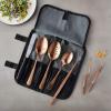 Mercer Culinary Plating Tool Roll, Black(8-Piece Plating Set  Rose Gold)