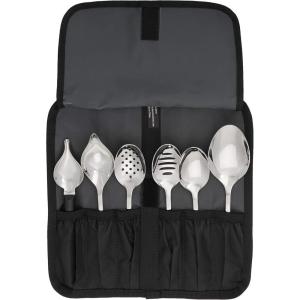 Mercer Culinary Plating Tool Roll, Black(7-Piece Plating Spoons Kit (Version 2))