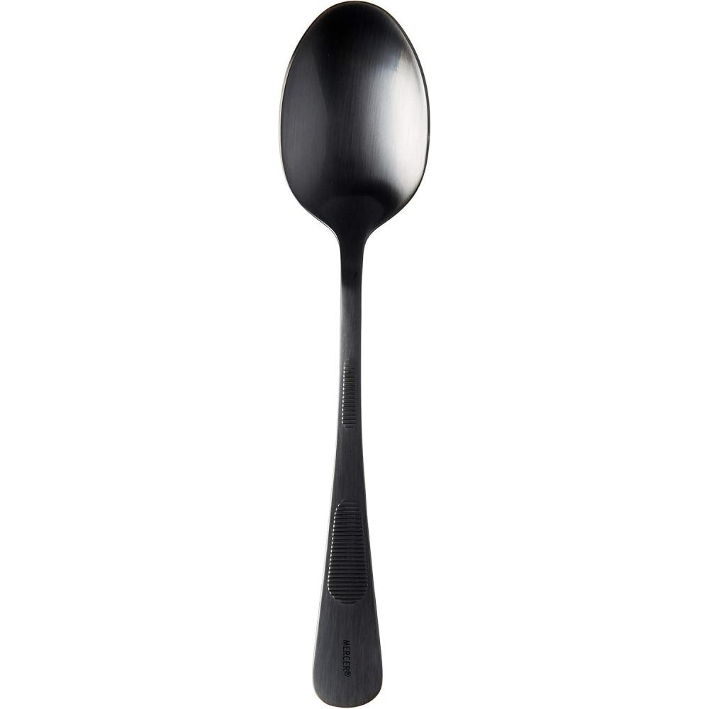 image:imageMercer Culinary 188 Stainless Steel Plating Spoon with Slotted Bowl 9 Inch SilverBlack