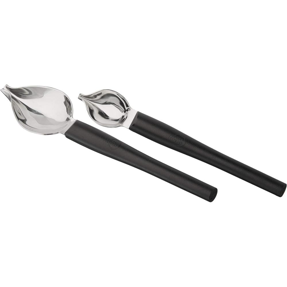 image:imageMercer Culinary Precision Drawing Decorating Spoon Set LargeSmall Stainless SteelLarge 778Inch and Small 7Inch Set