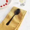 Mercer Culinary 18-8 Stainless Steel Plating Spoon with Slotted Bowl, 9 Inch, Silver(Black)