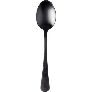 Mercer Culinary 18-8 Stainless Steel Plating Spoon with Slotted Bowl, 9 Inch, Silver(Black)