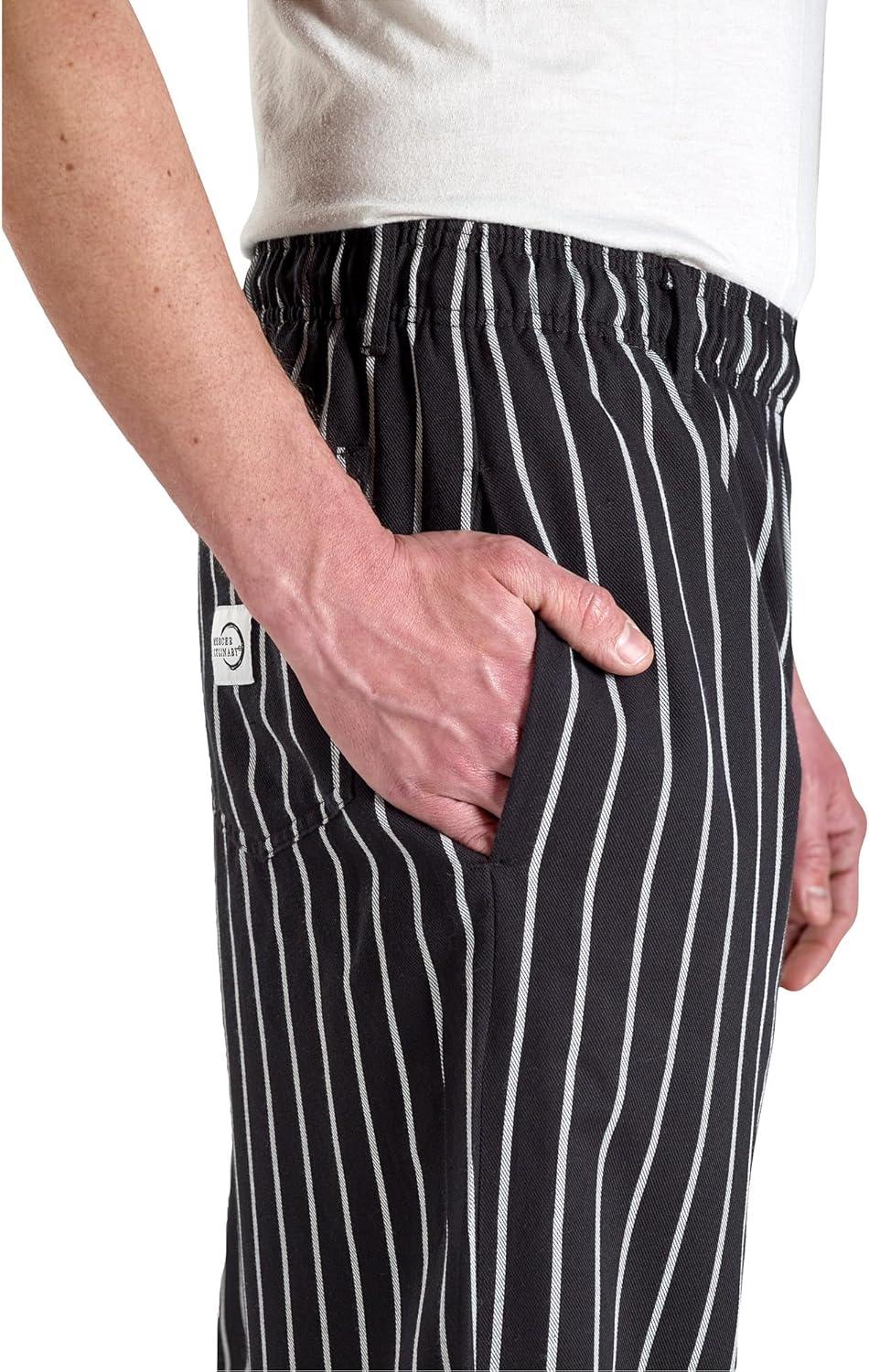 image:imageMercer Culinary M60030BFP5X Millennia Mens Black Cook Pants with White Fine Pinstripe 5XLargeWhite Chalk Stripe