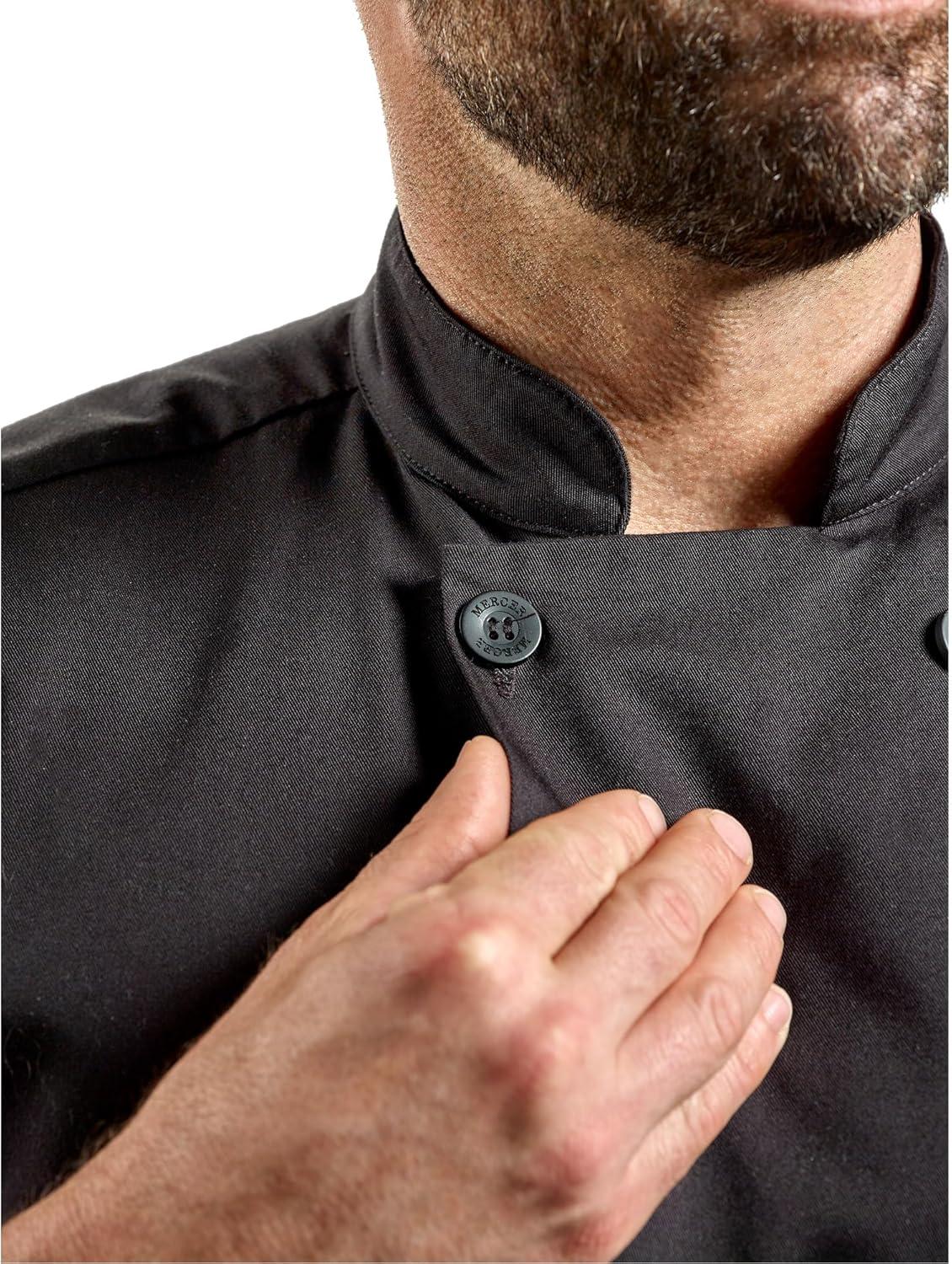 image:imageMercer Culinary M60013WH1X Millennia Mens Short Sleeve Cook Jacket with Traditional Buttons XLarge WhiteBlack