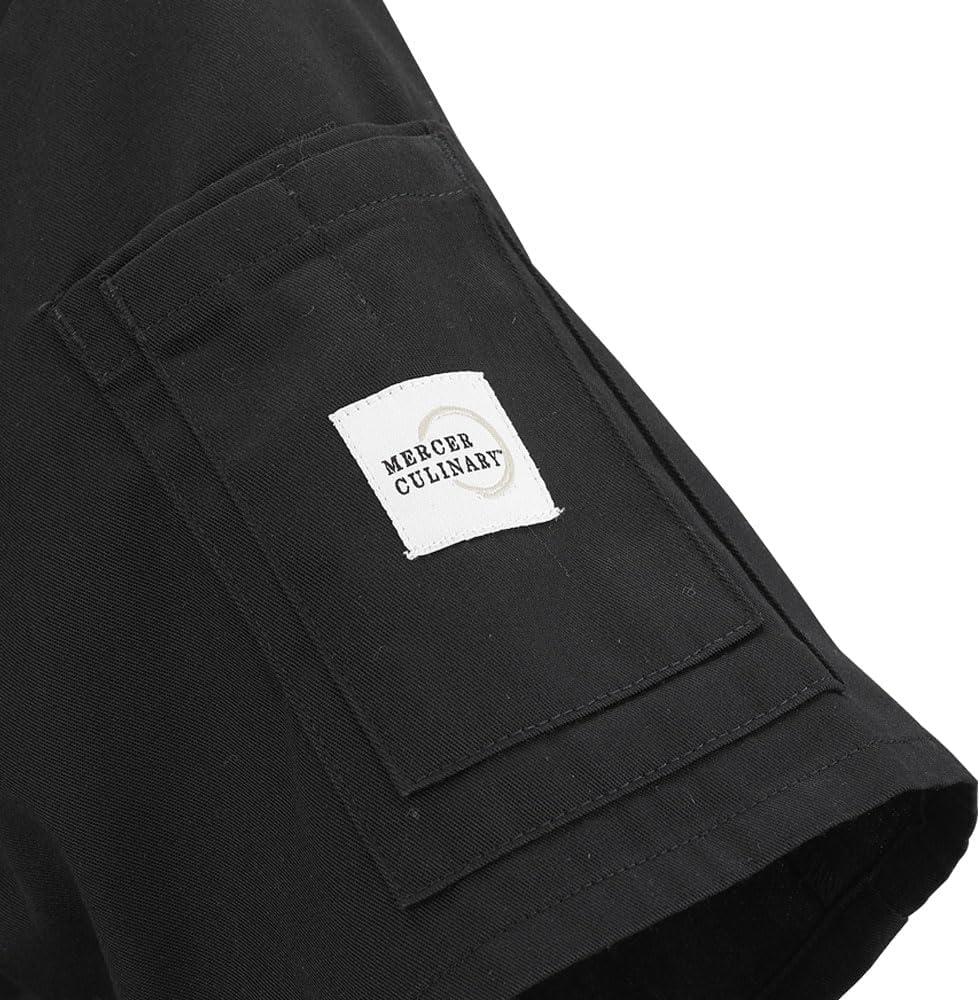 image:imageMercer Culinary M60014BK5X Millennia Mens Short Sleeve Cook Jacket with Cloth Knot Buttons 5XLarge BlackBlack