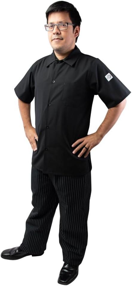 image:imageMercer Culinary M60200WH1X Millennia Unisex Cook Shirt with Wicking Mesh Back XLarge WhiteBlack