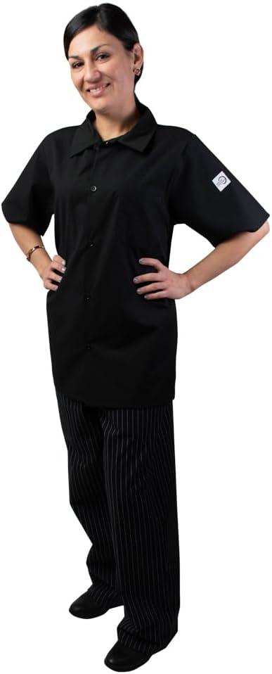 image:imageMercer Culinary M60200WH1X Millennia Unisex Cook Shirt with Wicking Mesh Back XLarge WhiteBlack