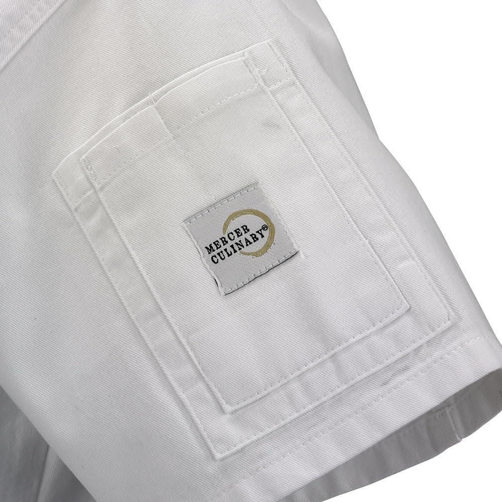 image:imageMercer Culinary M61012WH2X Genesis Mens Short Sleeve Chef Jacket with Traditional Buttons XXLarge WhiteWhite