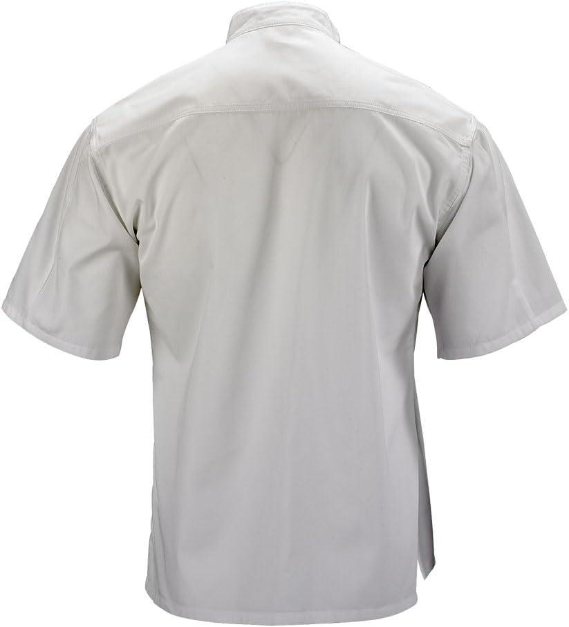 image:imageMercer Culinary M61012WH2X Genesis Mens Short Sleeve Chef Jacket with Traditional Buttons XXLarge WhiteWhite
