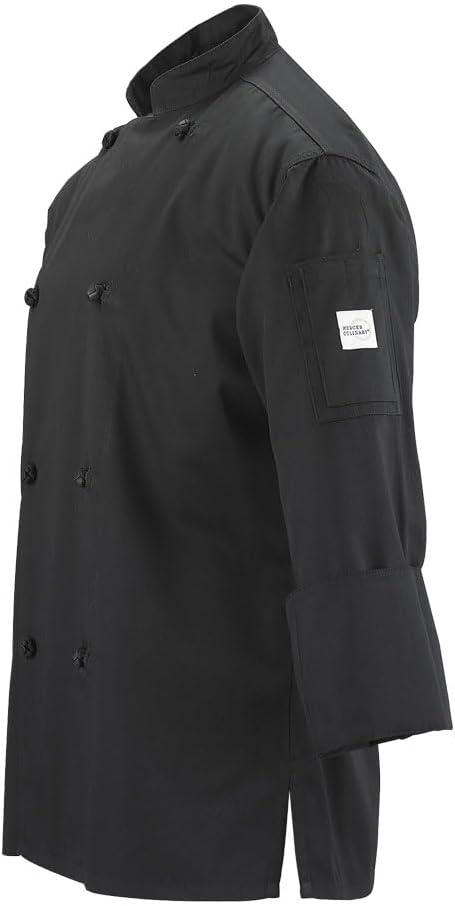 image:imageMercer Culinary M61020BKS Genesis Mens Chef Jacket with Cloth Knot Buttons Small BlackBlack