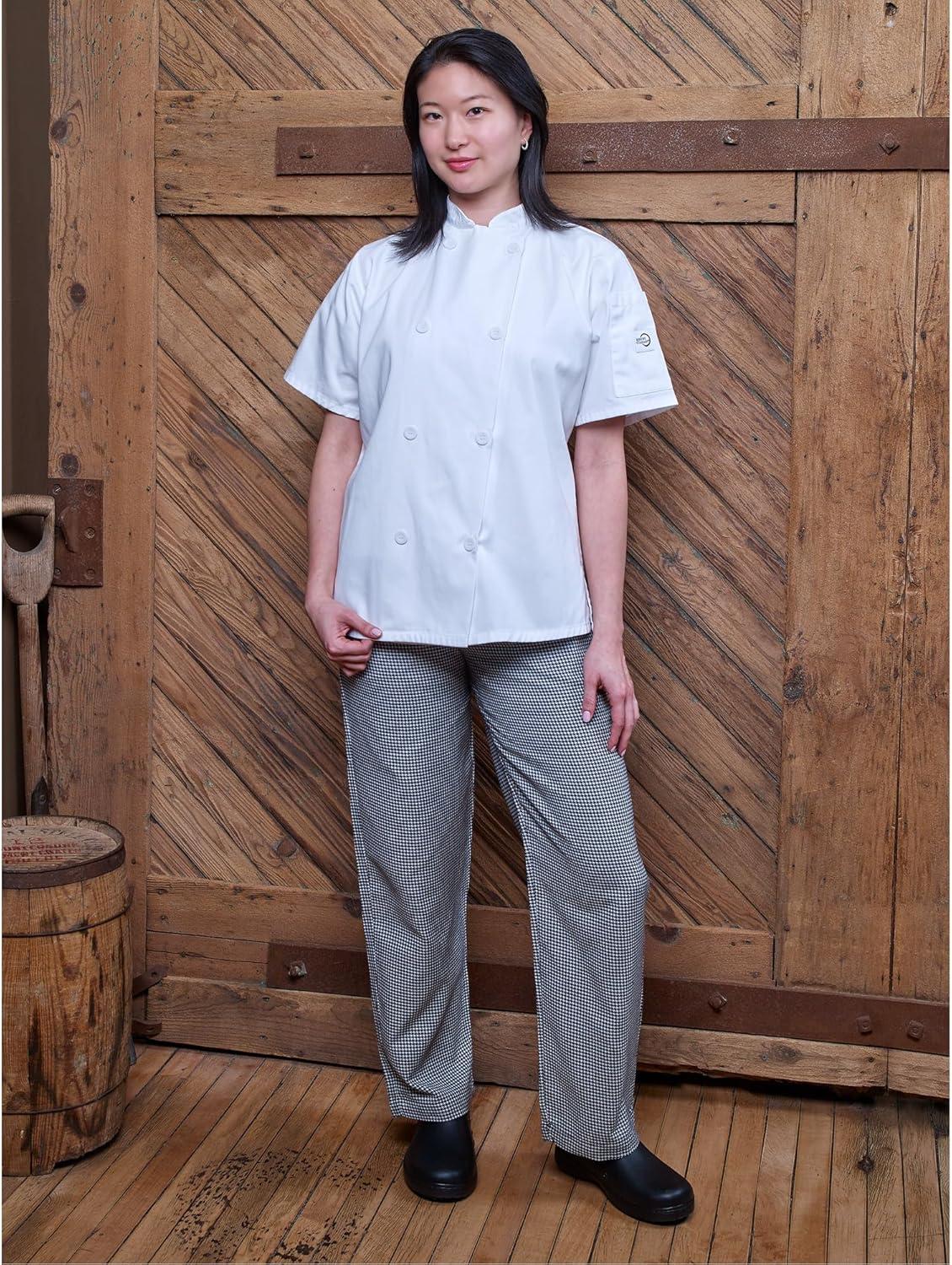 image:imageMercer Culinary M61022WH3X Genesis Mens Short Sleeve Chef Jacket with Cloth Knot Buttons 3XLarge WhiteWhite
