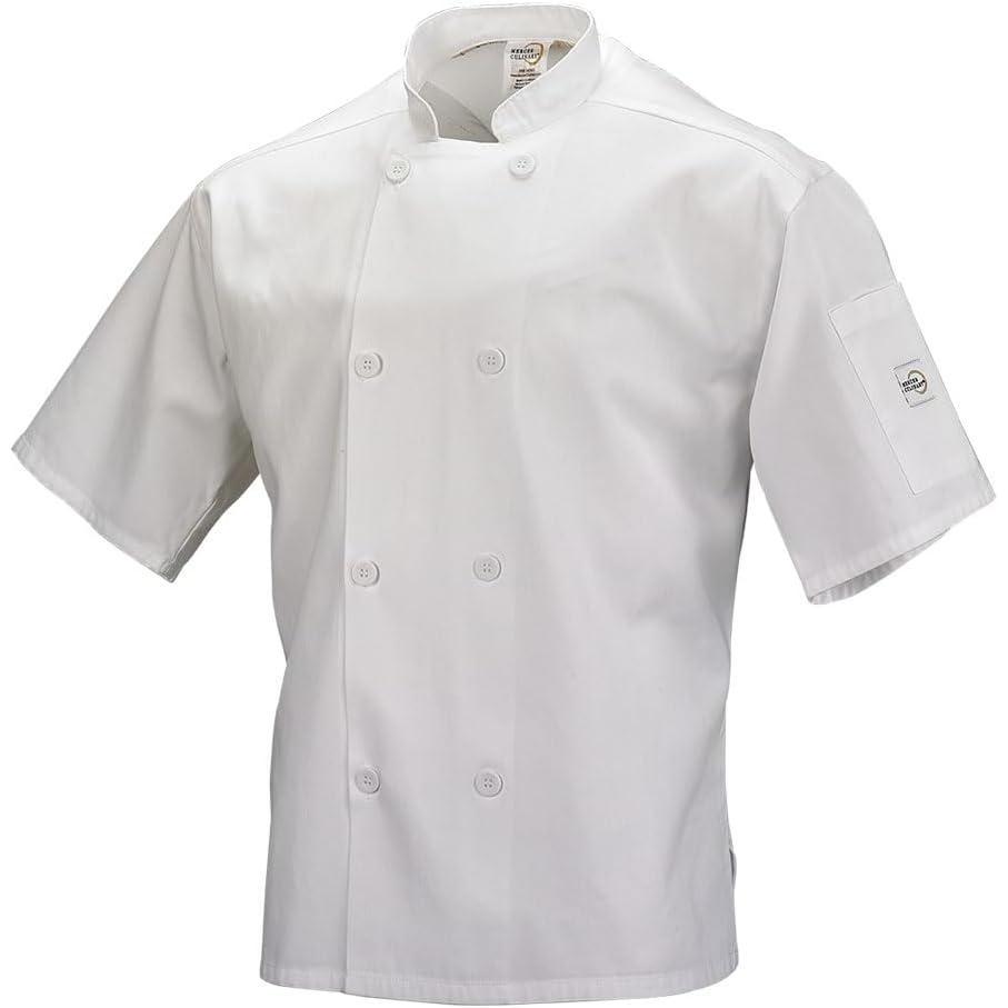 image:imageMercer Culinary M60019WHL Millennia Air Short Sleeve Unisex White Cook Jacket with Full Mesh Back Large 075 Height 118 Width 158 LengthWhite