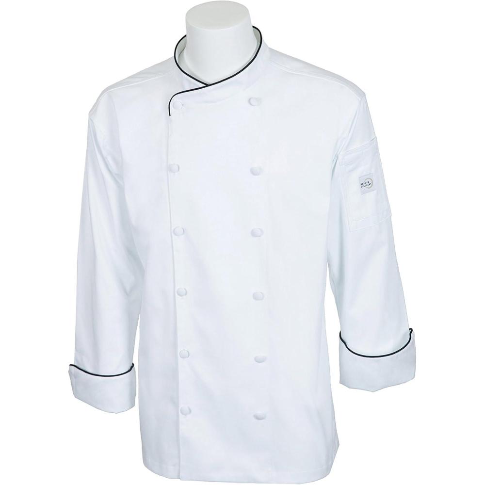 image:imageMercer Culinary Renaissance Mens Scoop Neck Chef Jacket 4XLarge White Black PipingWhite Black Piping