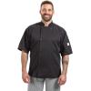 Mercer Culinary M60013WH1X Millennia Men’s Short Sleeve Cook Jacket with Traditional Buttons, X-Large, White(Black)