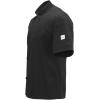 Mercer Culinary M60014BK5X Millennia Men’s Short Sleeve Cook Jacket with Cloth Knot Buttons, 5X-Large, Black(Black)