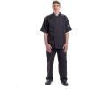 Mercer Culinary M61012WH2X Genesis Men’s Short Sleeve Chef Jacket with Traditional Buttons, XX-Large, White(Black)
