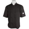 Mercer Culinary M61022WH3X Genesis Men’s Short Sleeve Chef Jacket with Cloth Knot Buttons, 3X-Large, White(Black)