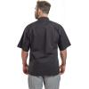 Mercer Culinary M61022WH3X Genesis Men’s Short Sleeve Chef Jacket with Cloth Knot Buttons, 3X-Large, White(Black)